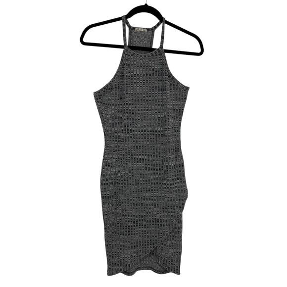 Silence + Noise Strappy Racerback Bodycon Dress Size Medium Textured Gray Stretc - Picture 1 of 14